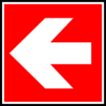 Vector image of exit direction left sign label