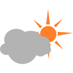 Color symbol for partly cloudy sky vector graphics