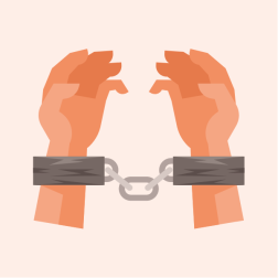 Shackled hands