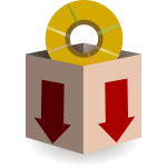 Vector illustration of download from disc icon