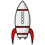 Cartoon moon rocket