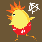 Punk chicken vector clip art