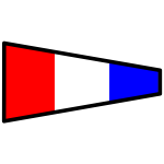 Three-colored signal flag