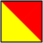 Yellow and red naval flag