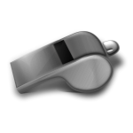 Metal whistle 3D vector drawing