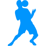 Soccer player blue silhouette
