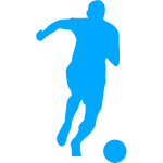 Blue soccer player icon