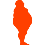 Obese man silhouette