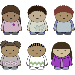 Vector image of selection of school kids characters