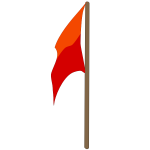 Red flag on a pole