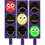 Traffic lights with emoticons