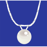 single pearl necklace on silver chain