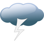 Dark blue overcloud thunder sign vector clip art