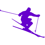 Silhouette vector drawing of skier
