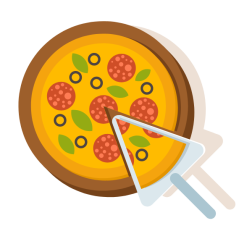 Slice a pizza