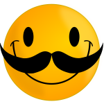 Vector clip art of smiley with big mustache