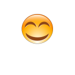 Vector clip art of orange cheeky smiley
