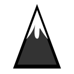 Snow-capped mountain vector silhouette