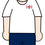 Soccer player wearing English national jersey