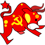 Bull with communist symbols