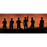 Soldiers in sunset