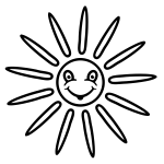 Vector graphics of very happy sun
