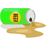 Spilled canned beer