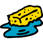Sponge in water vector clip art