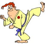 Karate man exercising vector clip art