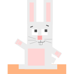 Square cartoon rabbit vector illustration