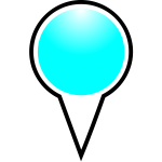 Map pointer cyan color vector drawing