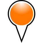 Map pointer orange color vector graphics