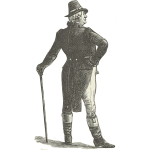 Vector clip art of landlord gentleman with a walking stick