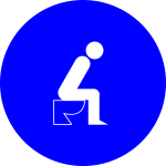 Sitting on toilet