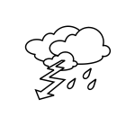 Outline weather forecast icon for thunder vector clip rt
