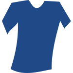 Vector image of blank blue tilted t-shirt