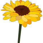 Abstract Sunflower silhouette art