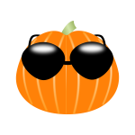 Pumpkin wearing sunglasses