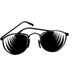 Woman wearing sunglasses minimal art