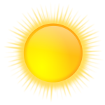 Vector graphics of weather forecast color symbol for brightly sunny sky