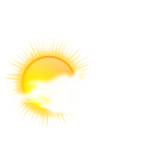Vector drawing of weather forecast color symbol for sunny to cloudy sky
