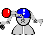 Funny sci-fi robot vector graphics