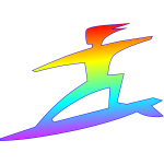 Surfer silhouette color art