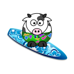 Surfing cow vector image