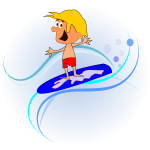 Comic character surfer vector graphics