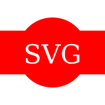 SVG symbol on red background