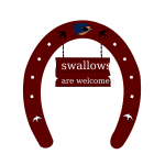 Horseshoe with swallows welcome