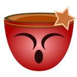 Vector image of red cup with smiling female face