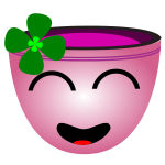 Vector clip art of laughing face pink cup