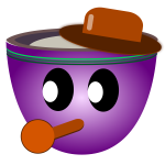 Vector image of party guy purple mug